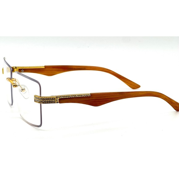 Rimless Gold Wire Frame Luxury Clear Tint Hip Hop Shades Sunglasses Party Shades main image 5